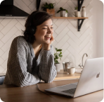 Lady using her laptop for communication